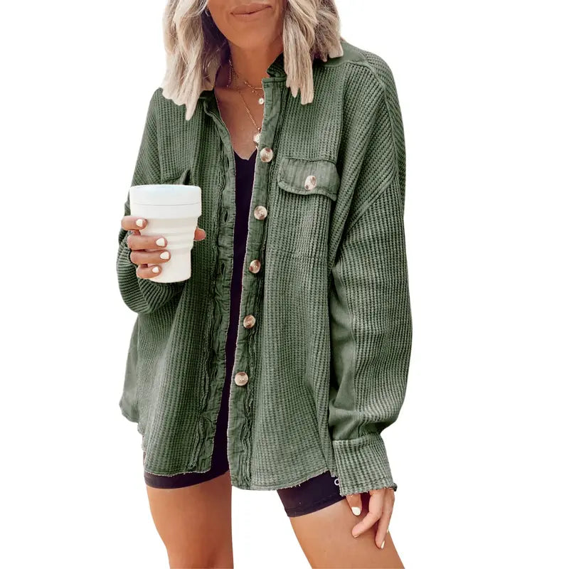 WAFFLE KNIT SHACKET