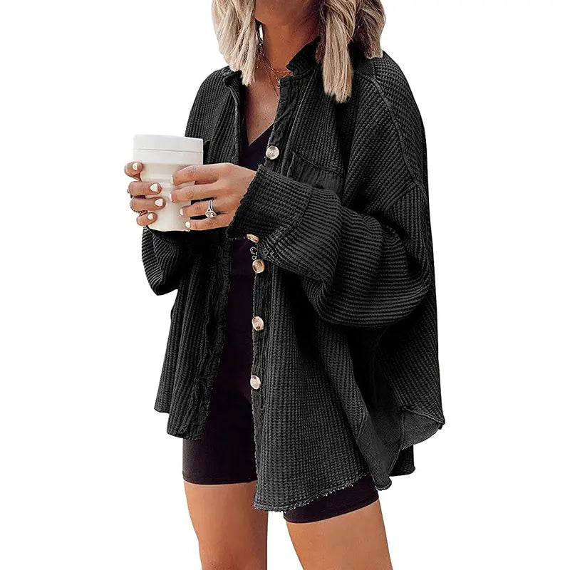 WAFFLE KNIT SHACKET
