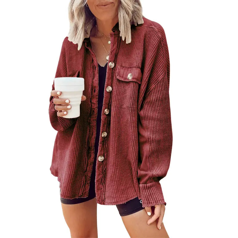 WAFFLE KNIT SHACKET